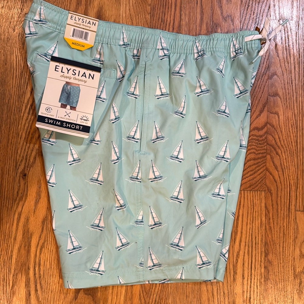 Elysian Supply Co Swim Trunks Size M Sailboats